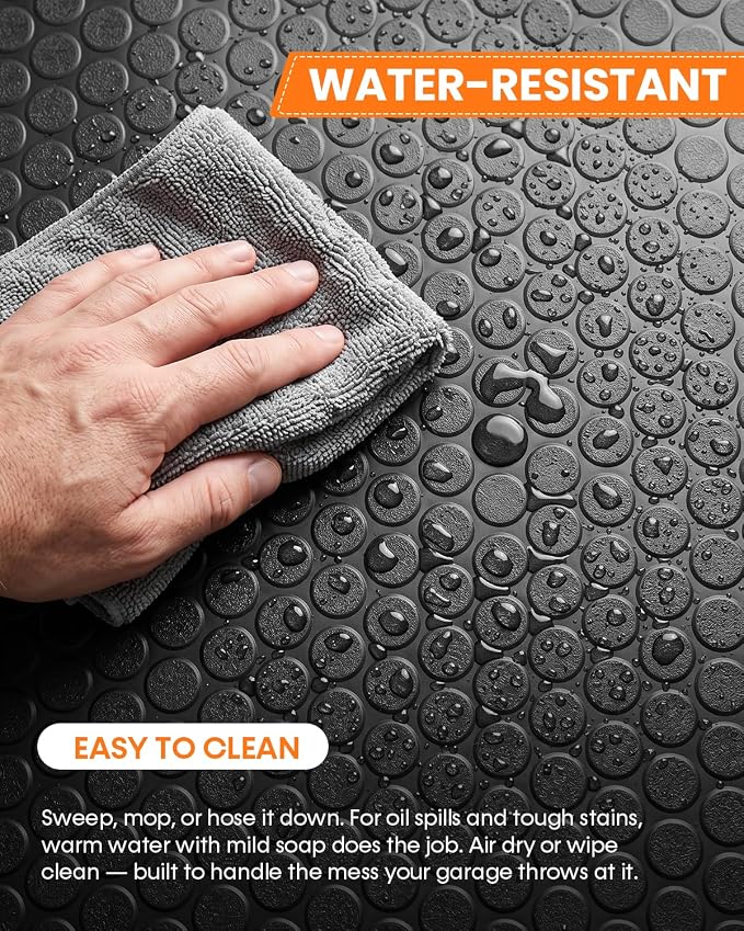 SEAL 6 x 15 FT Premium Garage Floor Mat, Solid 2.8mm Thick Lay-Flat Black - Image 5