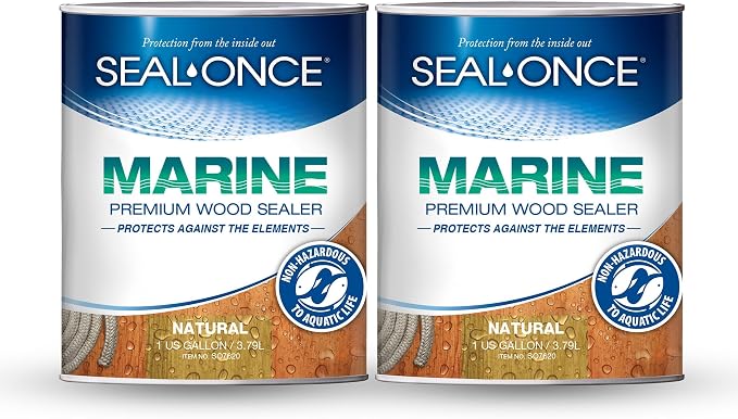 SEAL-ONCE Marine Ready Mix Wood Sealer and Stain, 2 Gallon | Penetrating by SEAL-ONCE