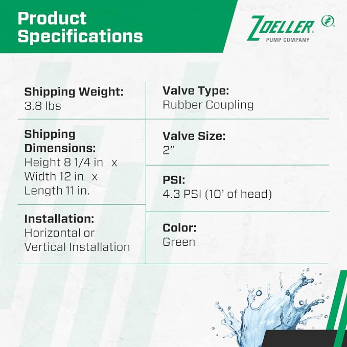 Zoeller 30-0151 2-Inch Cast Iron Slip x Slip Check Valve Union - Image 3