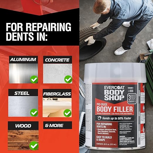 105000 Pro-Grade Body Filler, Fast Drying and Lightweight Multipurpose - Image 4