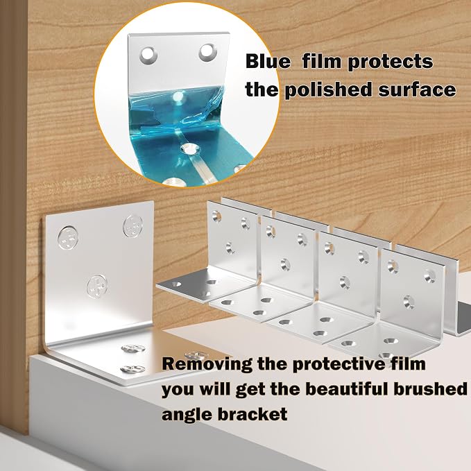 40Pcs Stainless Steel Angle Bracket 2In Heavy Duty Corner Brackets - Image 5