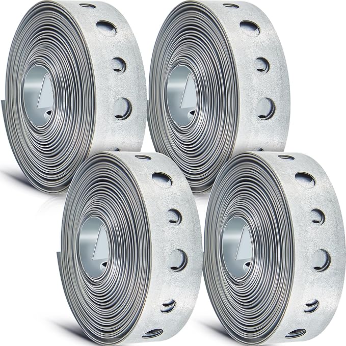 Gisafai 4 Pcs Galvanized Metal Pipe Hanger Strap, 3/4 Inch, 10 ft | Metal by Gisafai