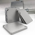 8Pcs Metal Junction Box Cover Plates, 4x4 Inch Square Electrical Box Cover Plate by AIYOTAR