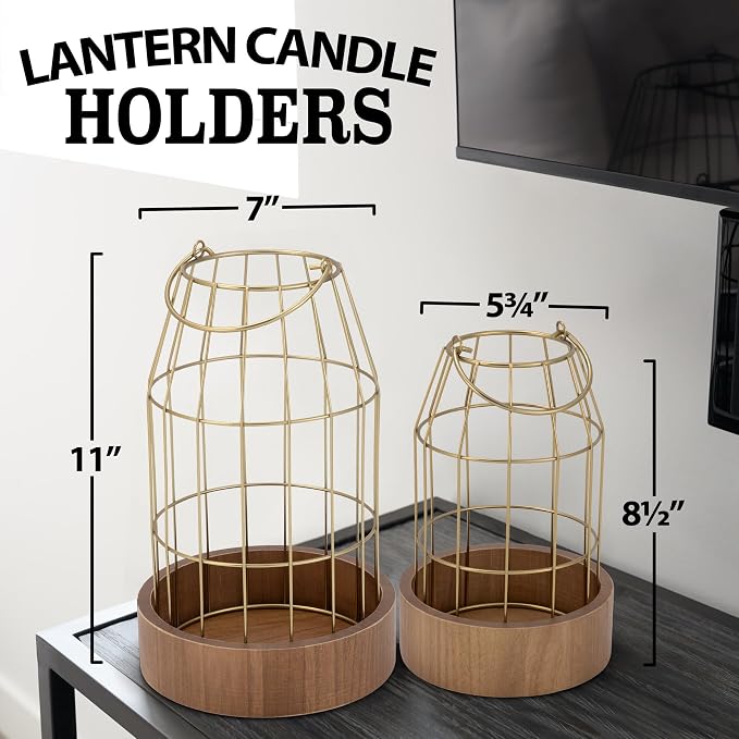 Rustic Farmhouse Lantern Decor Set of 2 - Image 5