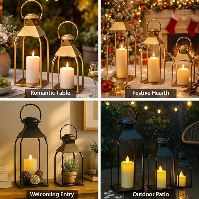 Decorative Metal Lanterns Indoor Outdoor, Candle Holder - Image 4