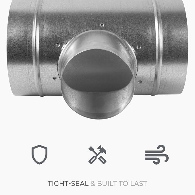 90° Degree Ø6 x 6 x 4 Inch T Shape Duct Splitter - Image 4