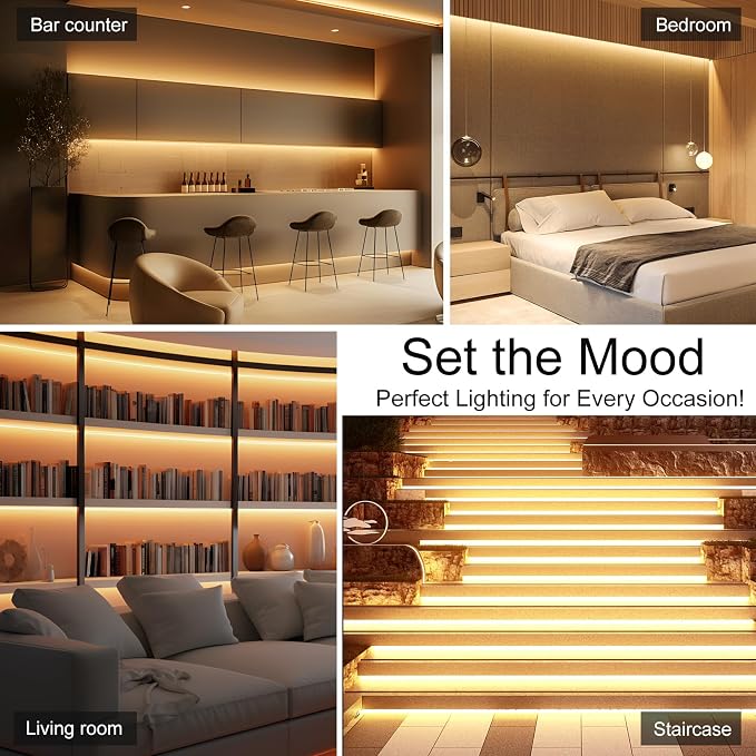 ZSLAIFU COB LED Strip Light 24V, 16.4ft Warm LED Light Strip - Image 6
