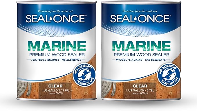 SEAL-ONCE Marine Ready Mix Penetrating Wood Sealer, 2 Gallon, Water-Based by SEAL-ONCE