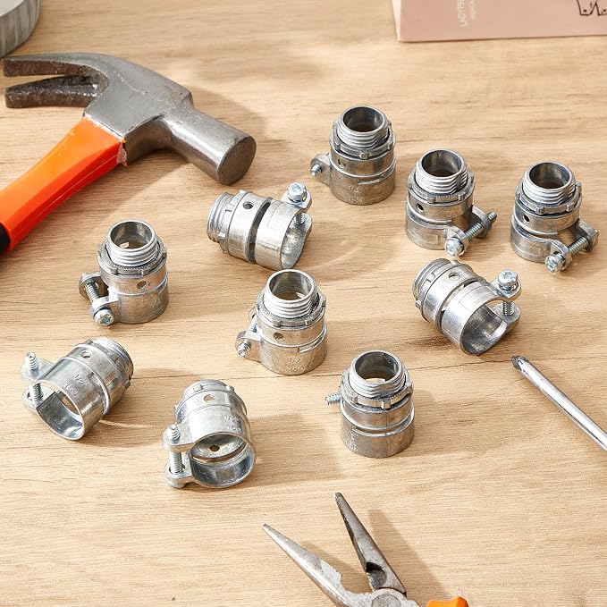 Yaocom 20 Pack 1/2-inch Squeeze Connectors Fittings FMC Flexible Metal Conduit - Image 6