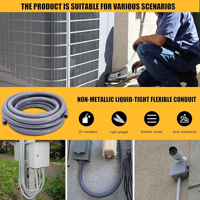 Liquid-Tight Conduit 1inch 25 Foot, Flexible Non Metallic Liquid Tight - Image 7