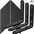 25Pcs Black Angle Brackets 4”x 4” Heavy Duty Corner Bracket 3MM by WENQUIT