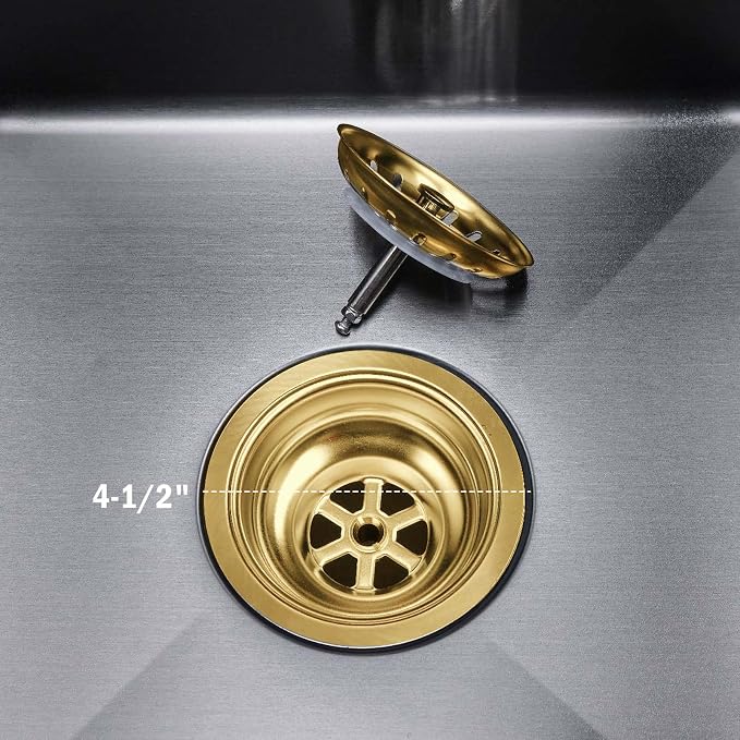 3-1/2'' Kitchen Sink Drain Kit Sink Drain Basket Sink Drain Assembly 304 - Image 6
