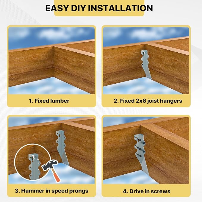 50 pcs 2x6 Joist Hanger, LU26 18 Gauge Double Shear Face Mount Joist Hanger - Image 5