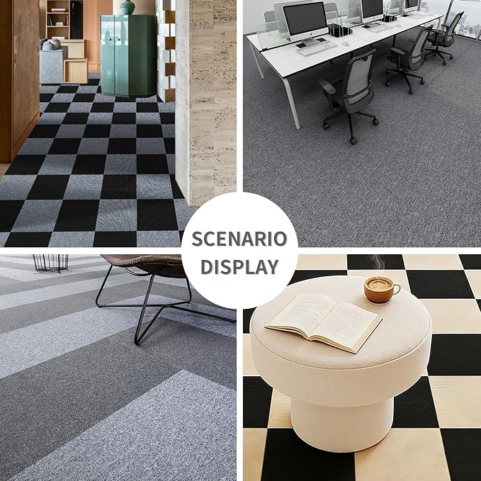 25pc 12" x 12" Self-Adhesive Carpet Tiles, Economical Temporary Flooring - Image 7