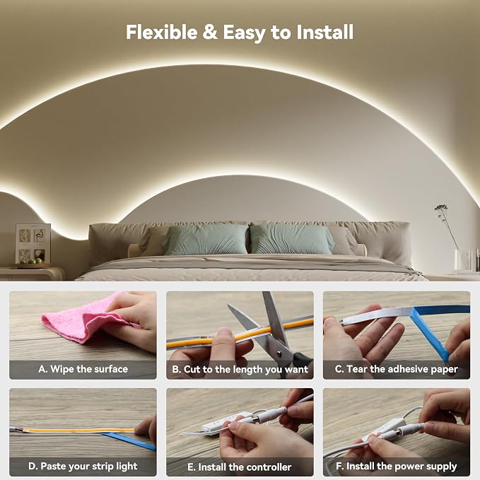 PAUTIX COB LED Strip Lights, UL Listed Dotless LED Lights - Image 6