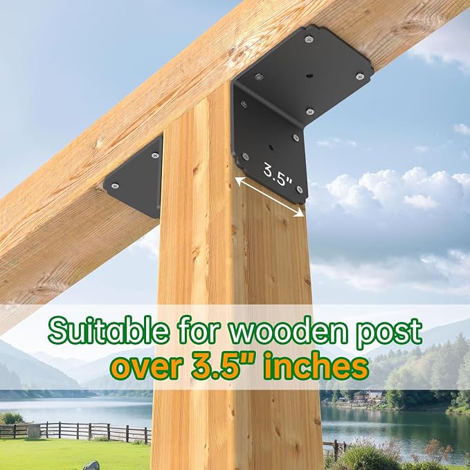 4x4x3.5 L Brackets Heavy Duty for Pergola, 4mm Extra Thick | Angle Bracket - Image 7