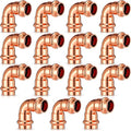 Therwen 15 Pcs 1/2 Inch Copper Pipe Press Fittings, 90 Degree Elbow Coupling by Therwen