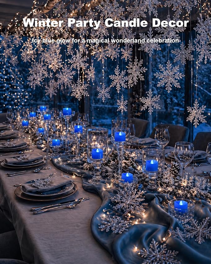 Homemory 50-Pack Blue Flameless Battery Tea Light Candles, 200+ Hours | - Image 6