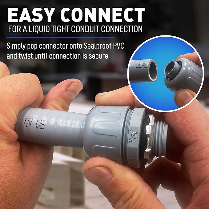 3/4-Inch Non-metallic Liquid-Tight Conduit and Connector Kit, 50 Foot Made in - Image 5