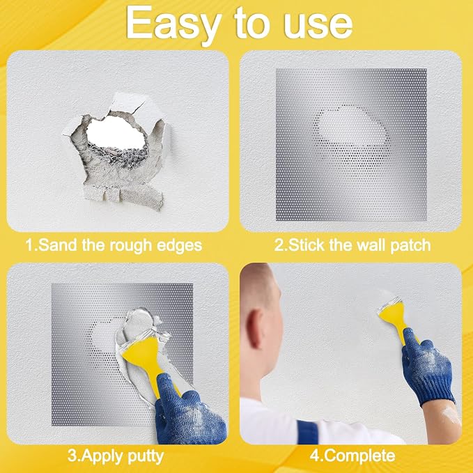 Yaocom 2 Pcs 12x12 Inch Drywall Repair Kit Self Adhesive Mesh Drywall Repair - Image 5