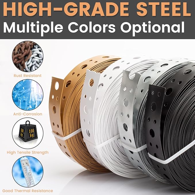 White Coating Metal Strapping 1-Inch x 33FT 0.6mm Thickness - Image 6