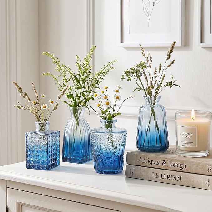 Fixwal Set of 18 Blue Bud Vases - Image 6