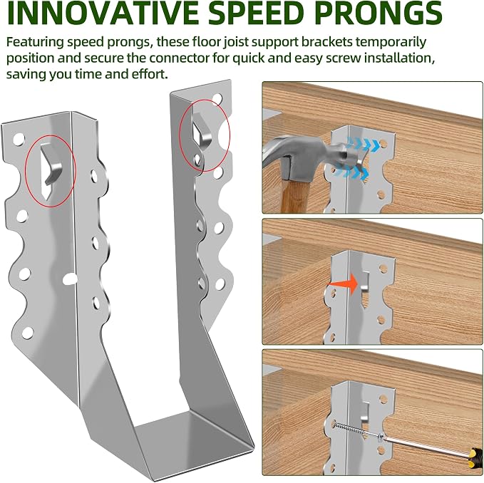 Calvana 2x6 Steel Joist Hangers, 20 Gauge Double Shear Face Mount Rafter - Image 4
