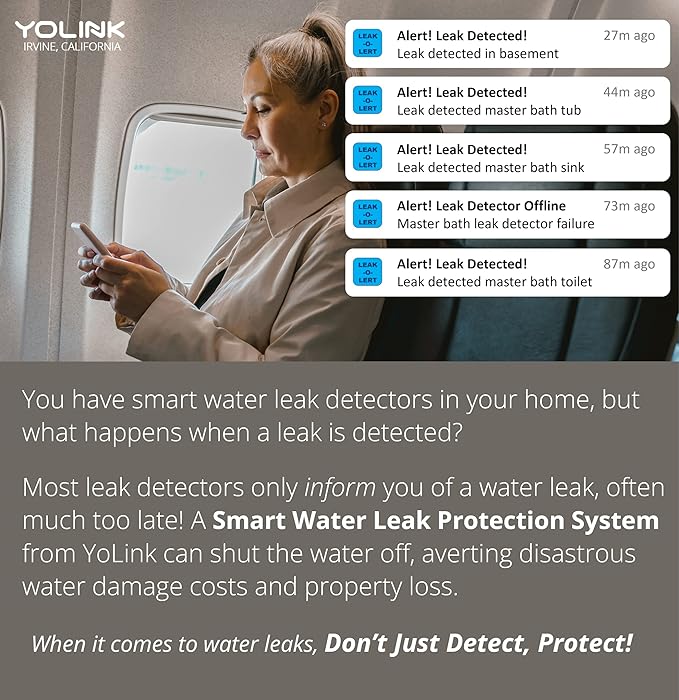 YoLink LoRa Smart Water Leak Protection System, Including 3/4" Commercial Grade - Image 8
