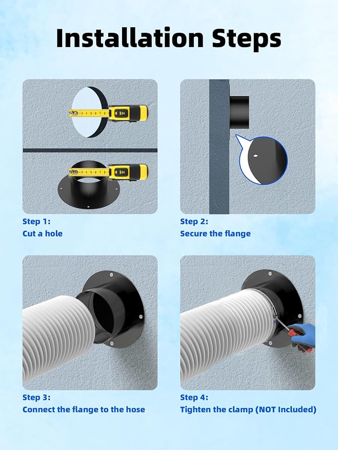 4 Inch Duct Connector Flange, Metal Duct Connector | Dryer Duct Flange - Image 5
