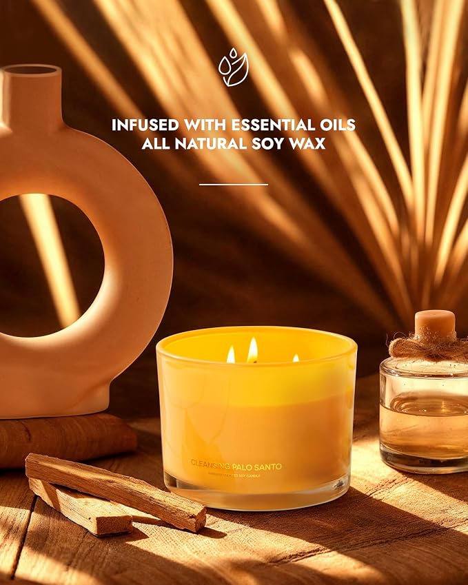 Luxury Palo Santo Candle | Large 3 Wick Jar Candle | Up to 50 Hours Burning - Image 2