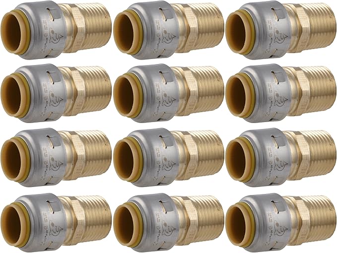 SharkBite Max Male Adapter, 1/2 in Push-to-Connect x 1/2 in MNPT, Brass by SharkBite