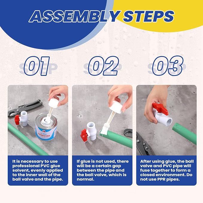 3/4 Inch PVC Ball Valve Fits 1.05" OD PVC Pipe, PVC Shut Off Valve | Heavy Duty - Image 6