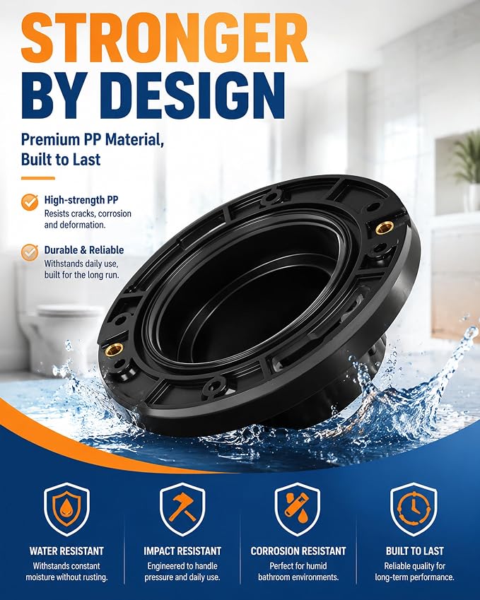 Jamini Toilet Flange Kit with 1.18in Wax Ring – Easily Repair Leaks and - Image 6