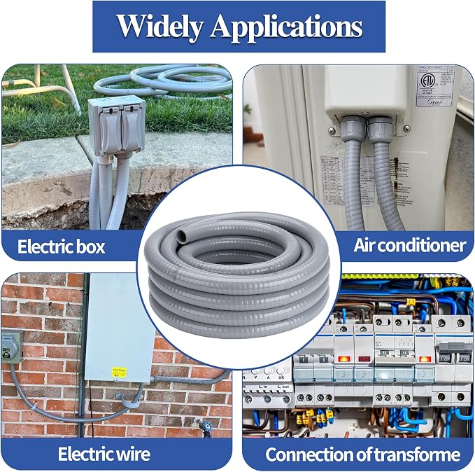 3/4 Inch 50 FT Liquid-Tight Conduit and Connector Kit | Non Metallic Flexible - Image 7