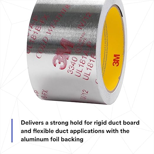3M Aluminum Foil Tape 3340, 2.5" x 50 yd, 4.0 mil, 1 Roll | HVAC, Sealing and - Image 4
