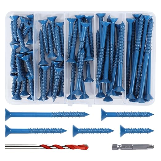3/16" Flat Head Concrete Screws Anchor Kit, Brick or Stucco by Unknown