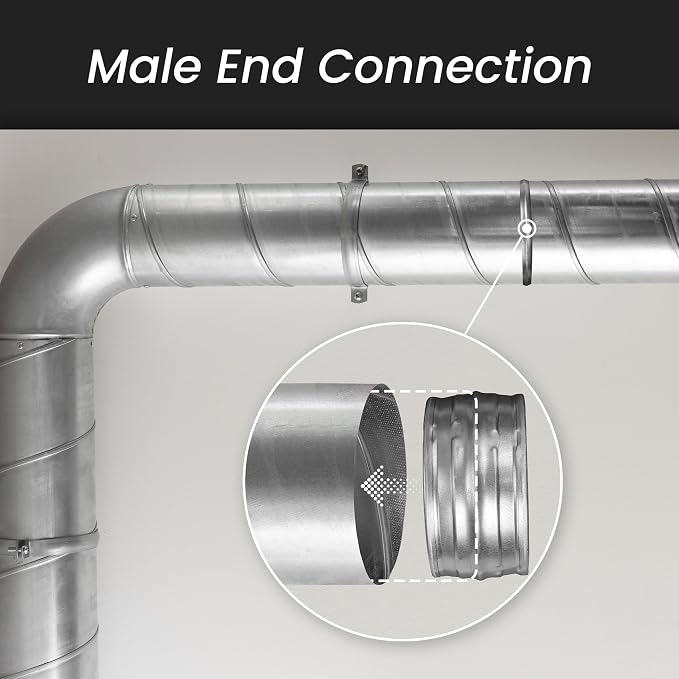 Repa Market 4 Inch Metal Duct Coupling/Galvanized Steel Male-End Vent - Image 4