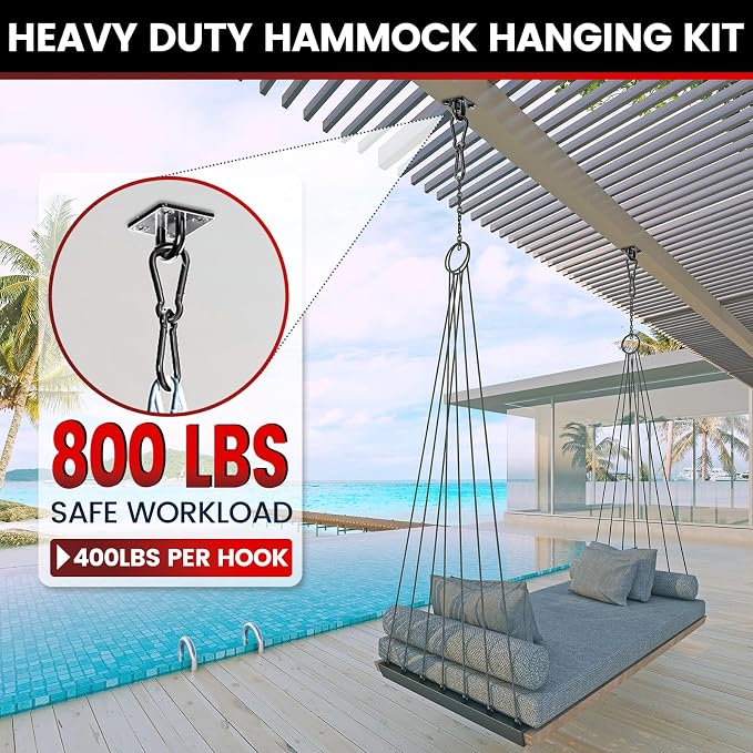 304 Stainless Steel Pad Eye Snap Hook, M6 Ceiling Hook 800Lb, Yoga Gym Equipment - Image 3