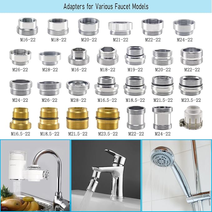 Faucet Aerator Adapter, M18.5 Male to 55/64" Male Adapter | Chrome Brass Faucet - Image 7