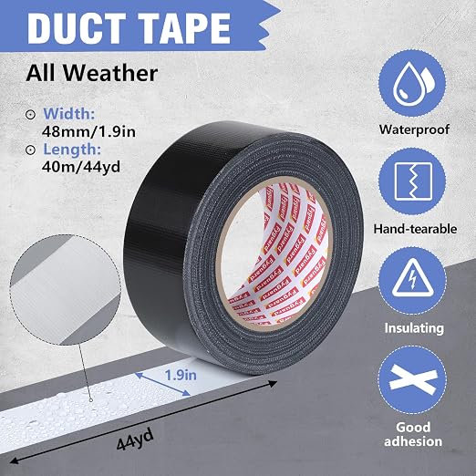 3Pack Duct Tape 2In × 132Yd Total Heavy Duty All-Weather Waterproof Tape | - Image 2
