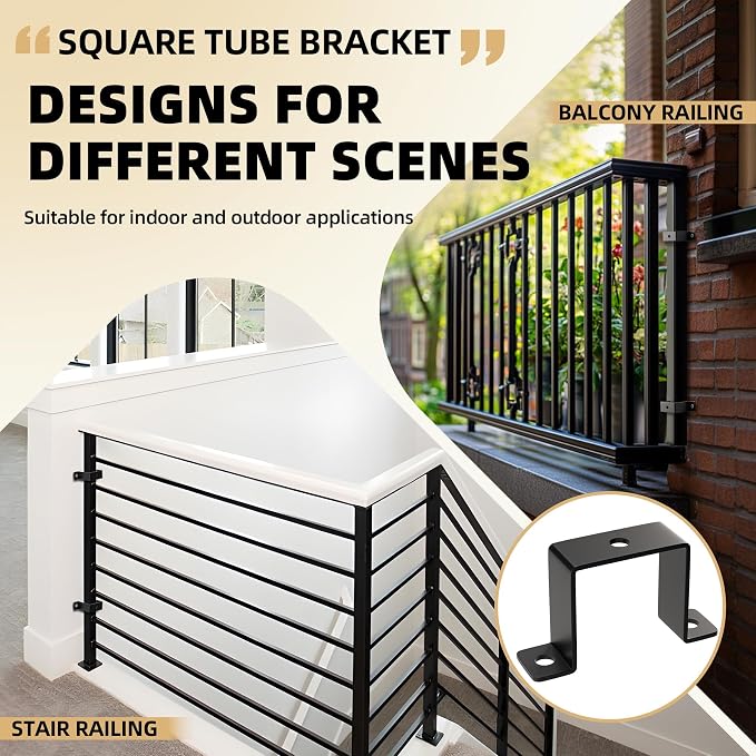 6 Pack 2x2 Square Tube Strap Clamps, U Brackets - Image 6