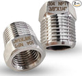 2 Pcs 304 Stainless Steel 3/8" Male to 1/4" Female Reducer Bushing, 3/8 Inch by PipeFloProonline