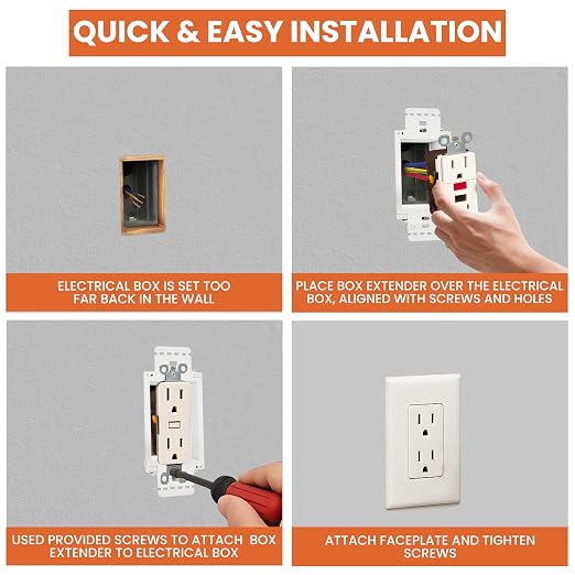 BWP 1 Pack Electrical Outlet Box Extender 1 Gang - Image 3