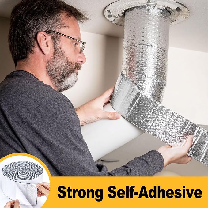 Double Bubble Reflective Foil Insulation Tape, Self-Adhesive Ac Pipe Insulation - Image 4