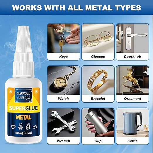 Super Glue for Metal 100g, Fast-Drying Super Glue for DIY Crafts, Wood and - Image 3