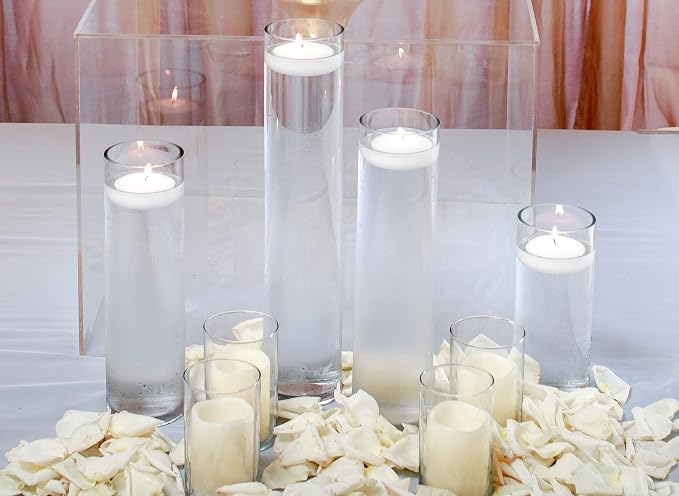 WGVI Quality Thick Weighted Clear Cylinder Glass Vases, Skinny Bud Tall Vase - Image 6