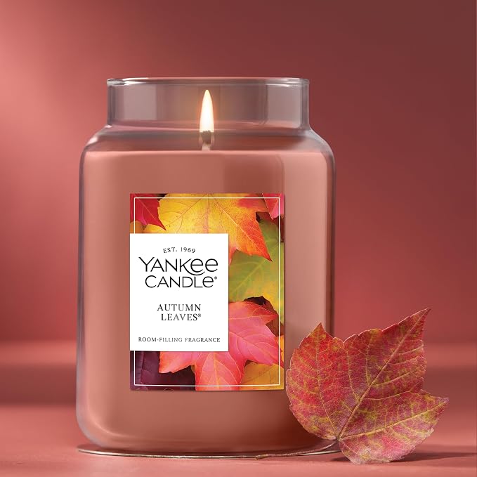 Yankee Candle Autumn Leaves, Holiday Scented Candle, 22oz Large Jar - Image 4