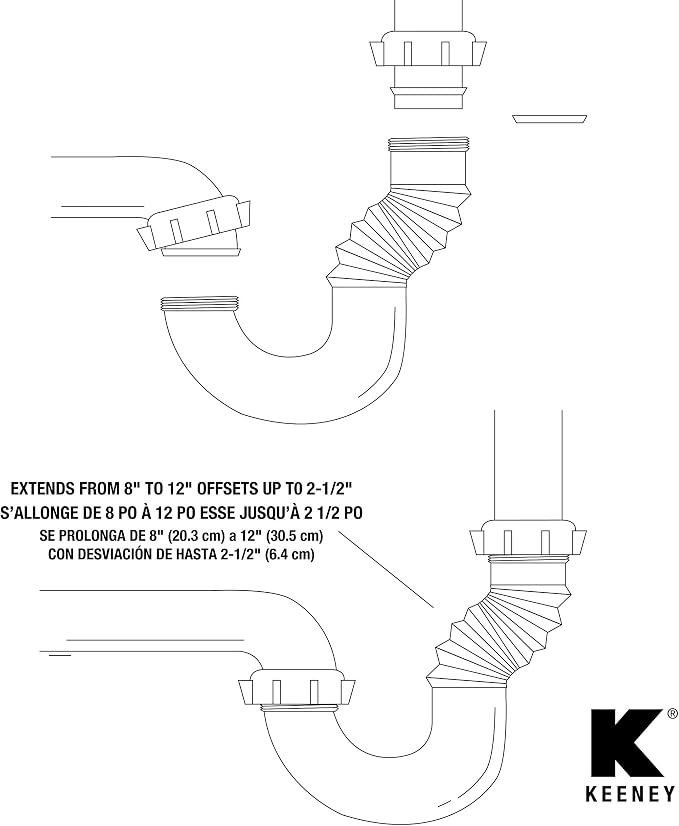 Keeney PP812-40 P Trap Flex and Fix OT, 1-1/4 x 1-1/2" - Image 2