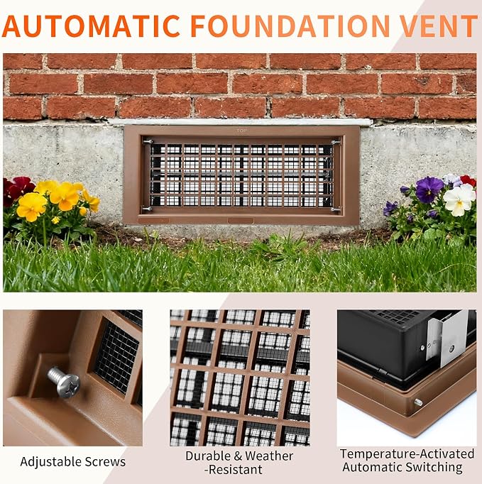 Crawl Space Foundation Vent Cover Automatic 8x16 Inch - Image 4