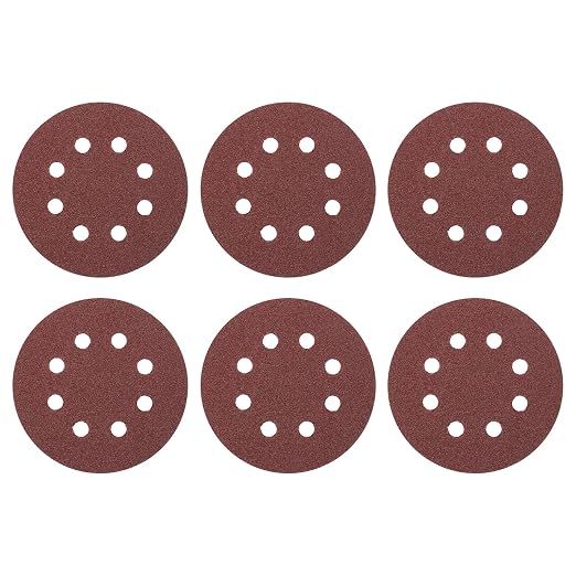HARFINGTON 20 Pcs 5 Inch Sanding Discs 40 Grit Red Aluminum Oxide 8 Hole | Hook by HARFINGTON